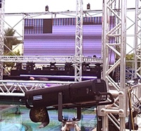 Stage and truss for FRESH party, soul and motown live music band from Majorca
